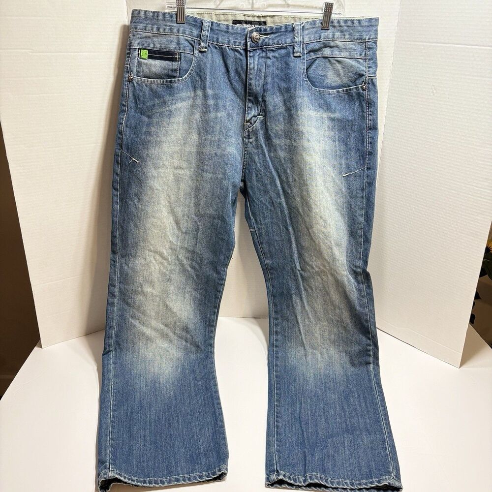 Ecko Unltd. Jeans Men's 40 Blue Straight Medium Wash Grunge Hip Hop Skater Y2K